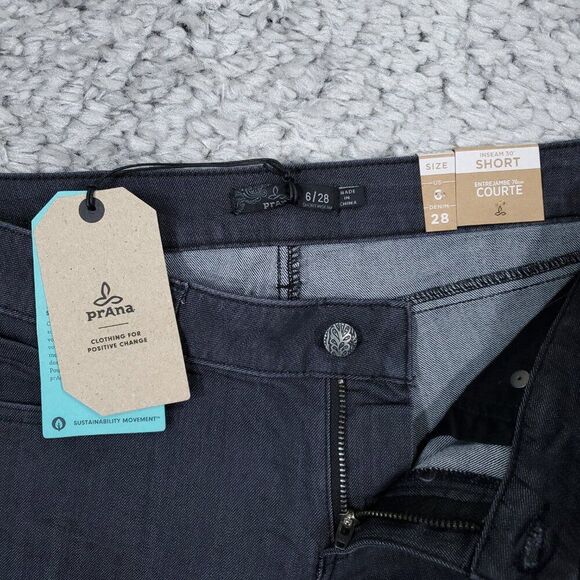 Prana Short Jada Mid Rise Bootcut Gray Stretch Women's Size 6 28 Organic Cotton - Picture 5 of 10